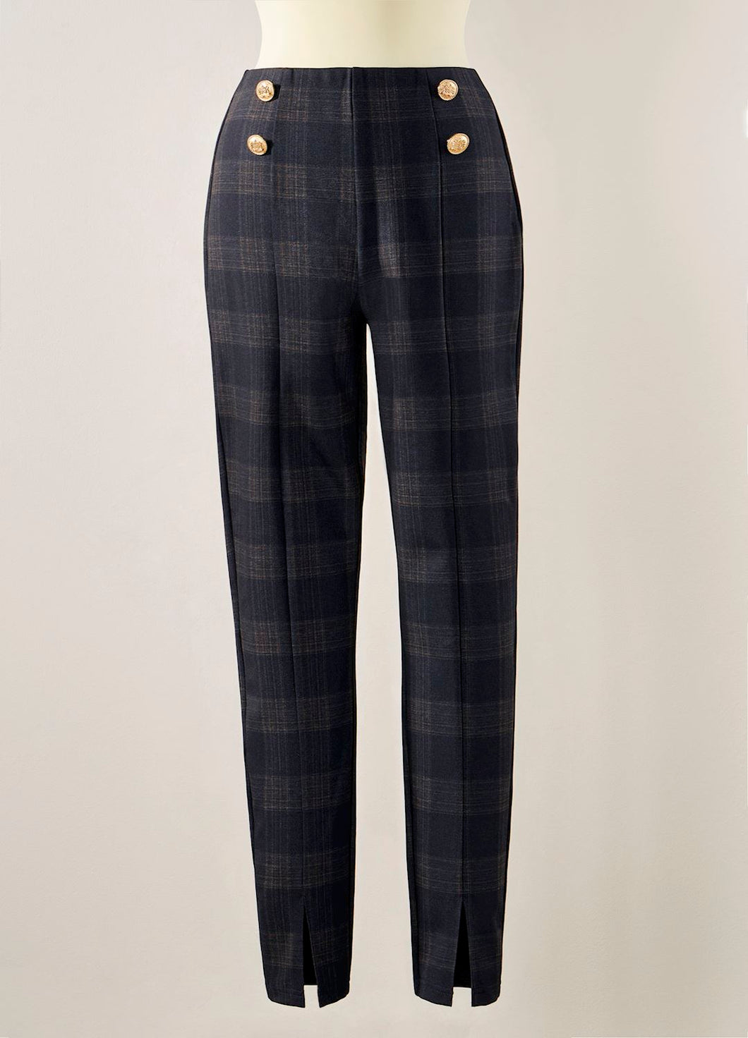 Margo Plaid Ponte Pants