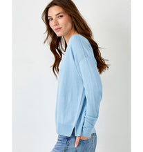 Load image into Gallery viewer, Cashmere Relaxed V-Neck Sweater - Light Blue
