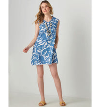 Load image into Gallery viewer, Mykonos Linen Print Shift Dress - Blue
