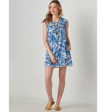 Load image into Gallery viewer, Mykonos Linen Print Shift Dress - Blue
