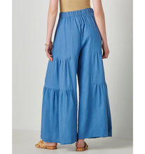 Load image into Gallery viewer, Maya Linen Palazzo Flare Pant - Blue
