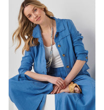 Load image into Gallery viewer, Jayla Linen Blend Jacket - Blue
