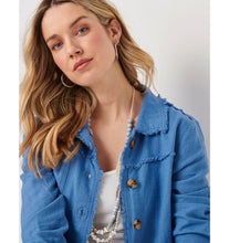 Load image into Gallery viewer, Jayla Linen Blend Jacket - Blue
