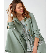 Load image into Gallery viewer, Jayla Linen Blend Jacket - Sage
