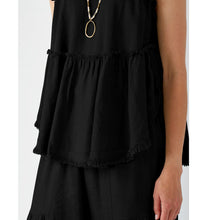 Load image into Gallery viewer, Maya Sleeveless Linen Swing Top - Black
