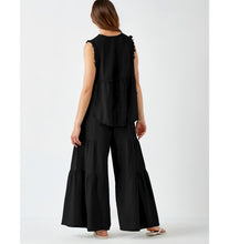 Load image into Gallery viewer, Maya Sleeveless Linen Swing Top - Black
