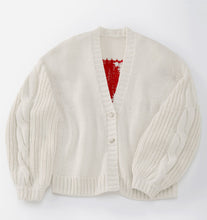 Load image into Gallery viewer, Chunky XOXO Knit Cardigan Off-White

