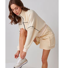 Load image into Gallery viewer, Mock Neck Dolman Zip Jacket - White
