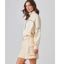 Load image into Gallery viewer, Mock Neck Dolman Zip Jacket - White
