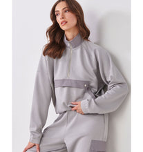 Load image into Gallery viewer, Relaxed Mock Neck Jacket - Grey Melange
