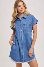 Load image into Gallery viewer, Bluivy - Denim Shirt Mini Dress
