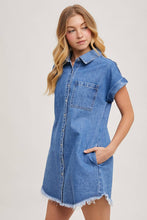 Load image into Gallery viewer, Bluivy - Denim Shirt Mini Dress
