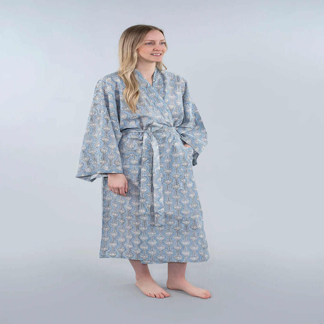 Bluebell Block Print Kimono