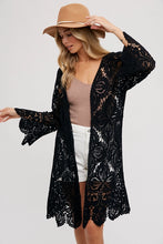 Load image into Gallery viewer, Crochet Lace Cardigan - Black
