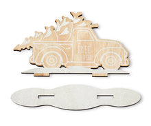 Load image into Gallery viewer, Wood Christmas Tree Delivery Truck Decor
