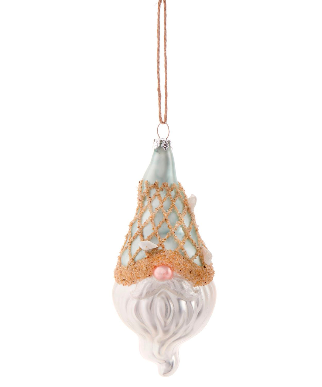 Coastal Gnome Glass Ornament