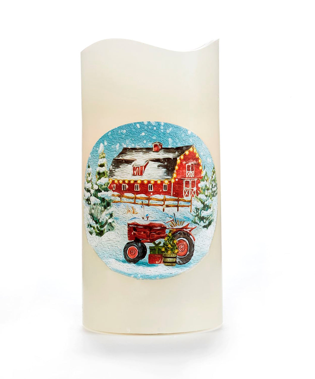 Holiday Projection Candle W/Timer - Farm