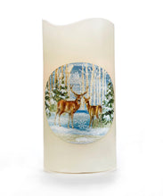 Load image into Gallery viewer, Holiday Projection Candle W/Timer Reindeer
