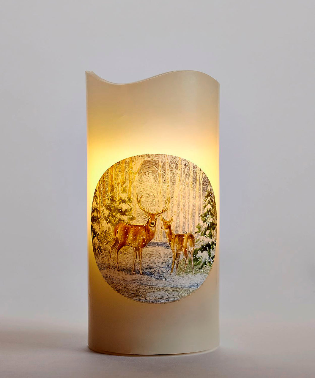 Holiday Projection Candle W/Timer Reindeer