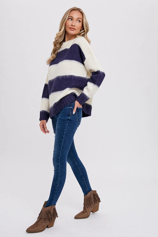 Twila Fuzzy Stripe Pullover