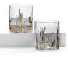 Load image into Gallery viewer, Crackle-Glass Cactus Candle Holder
