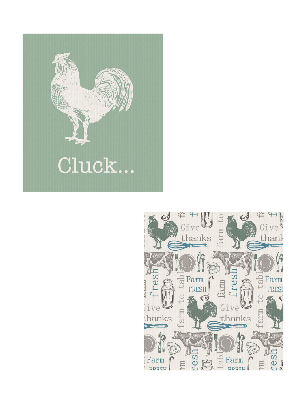 Reusable Dish Cloth Set of 2 - Chicken