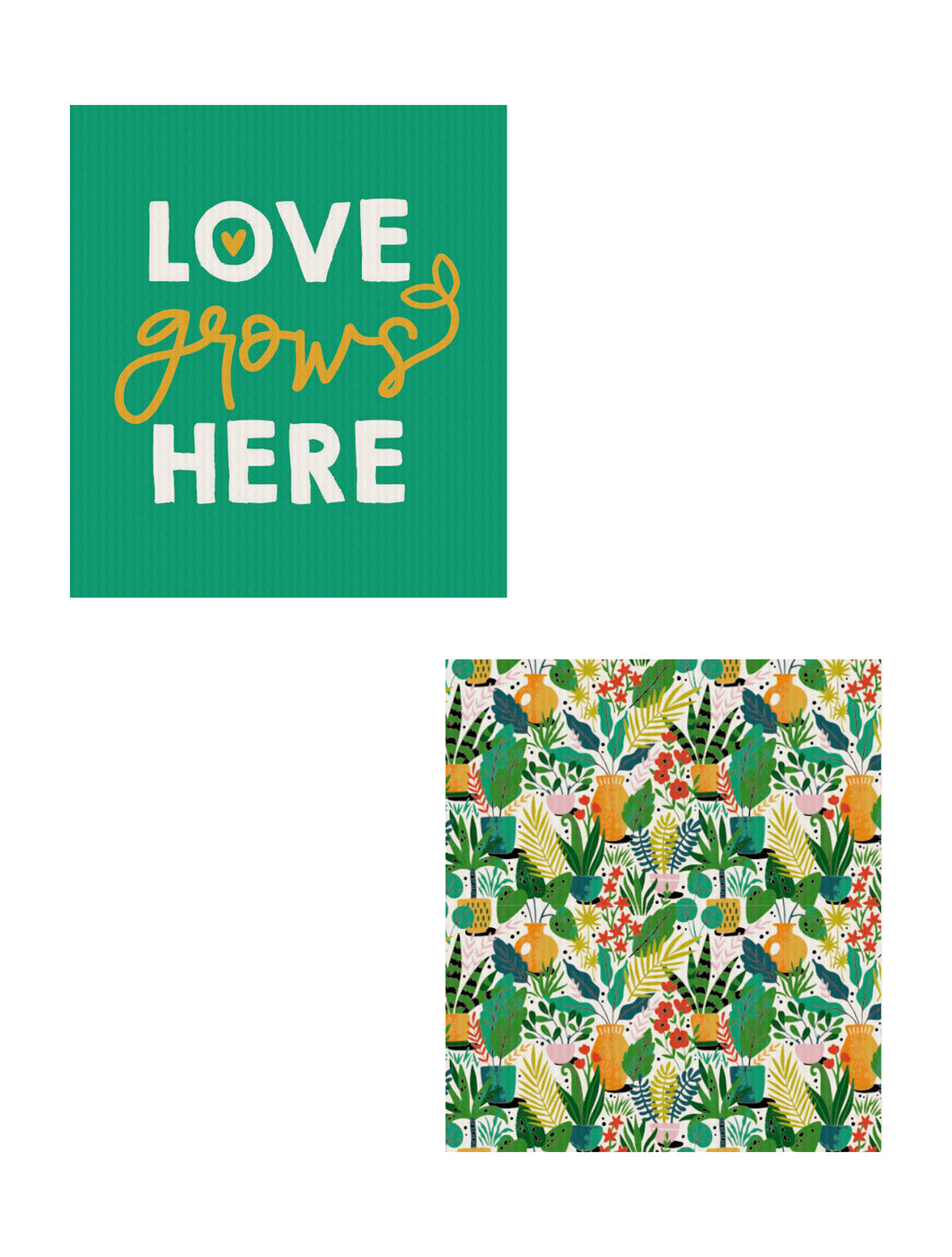 Reusable Dish Cloth Set of 2 - Love Grows Here