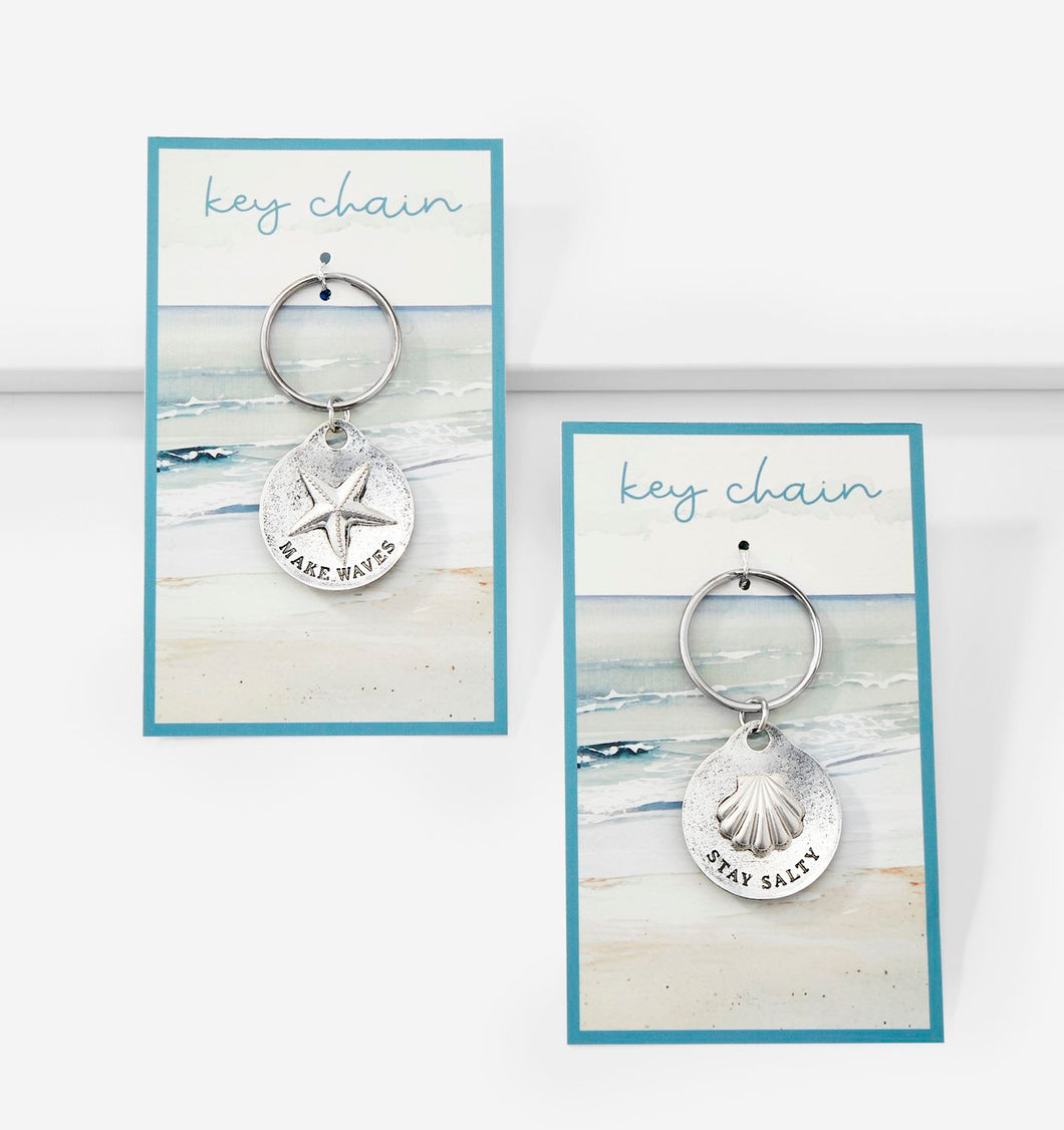 Beachcomber Silver Shell Keychain