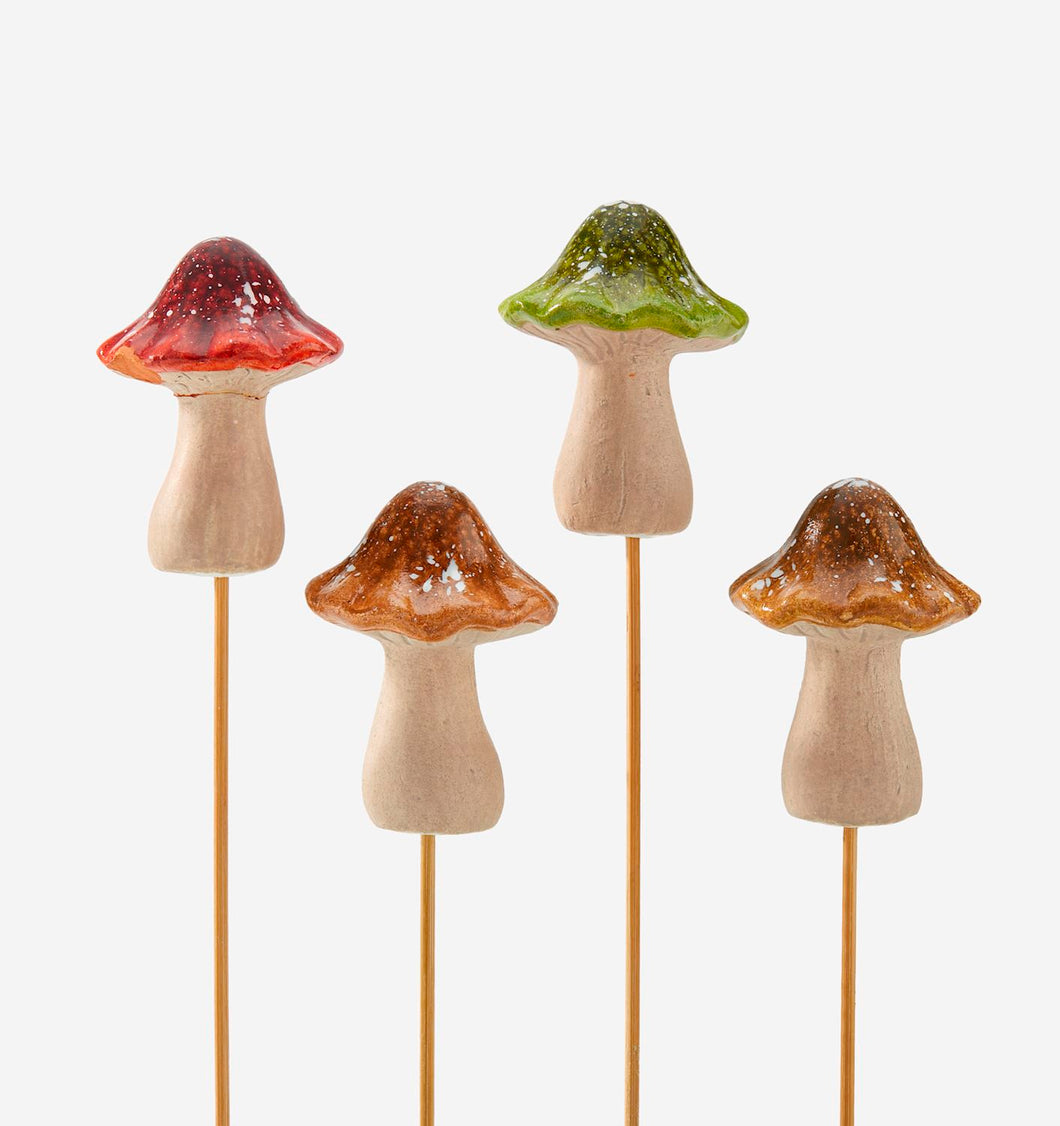 Ceramic Mushroom Plant Pick