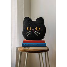 Load image into Gallery viewer, Jubilee Black Cat Beaded Throw Pillow
