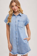 Load image into Gallery viewer, Bluivy - Denim Shirt Mini Dress
