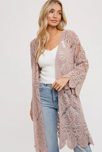 Load image into Gallery viewer, Crochet Lace Cardigan - Latte
