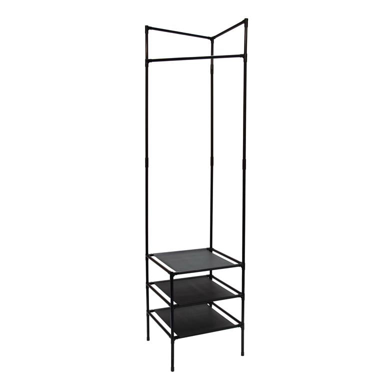 Luciano Home Corner Coat Rack & 3-Tier Clothing Shelves