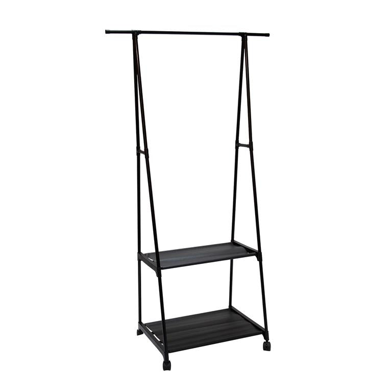 Luciano Home Clothing Rack On Wheels & 2-Tier Storage Shelves