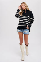 Load image into Gallery viewer, Sophie Quarter Zip Up Stripe Pullover
