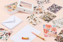 Load image into Gallery viewer, BV by Bruno Visconti - Notecards with Envelopes - Set of 16 "Greens and Flowers"
