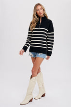 Load image into Gallery viewer, Sophie Quarter Zip Up Stripe Pullover

