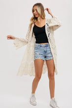 Load image into Gallery viewer, Crochet Lace Cardigan - Natural
