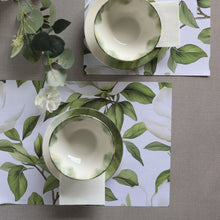 Load image into Gallery viewer, White Blossom Paper Placemat S/24
