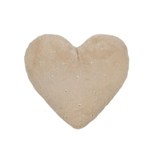Load image into Gallery viewer, Pearl Accent Heart Shaped Cushion - Tan
