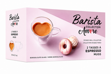 Load image into Gallery viewer, Bistro Amore Glass mugs 2Pk. - Espresso
