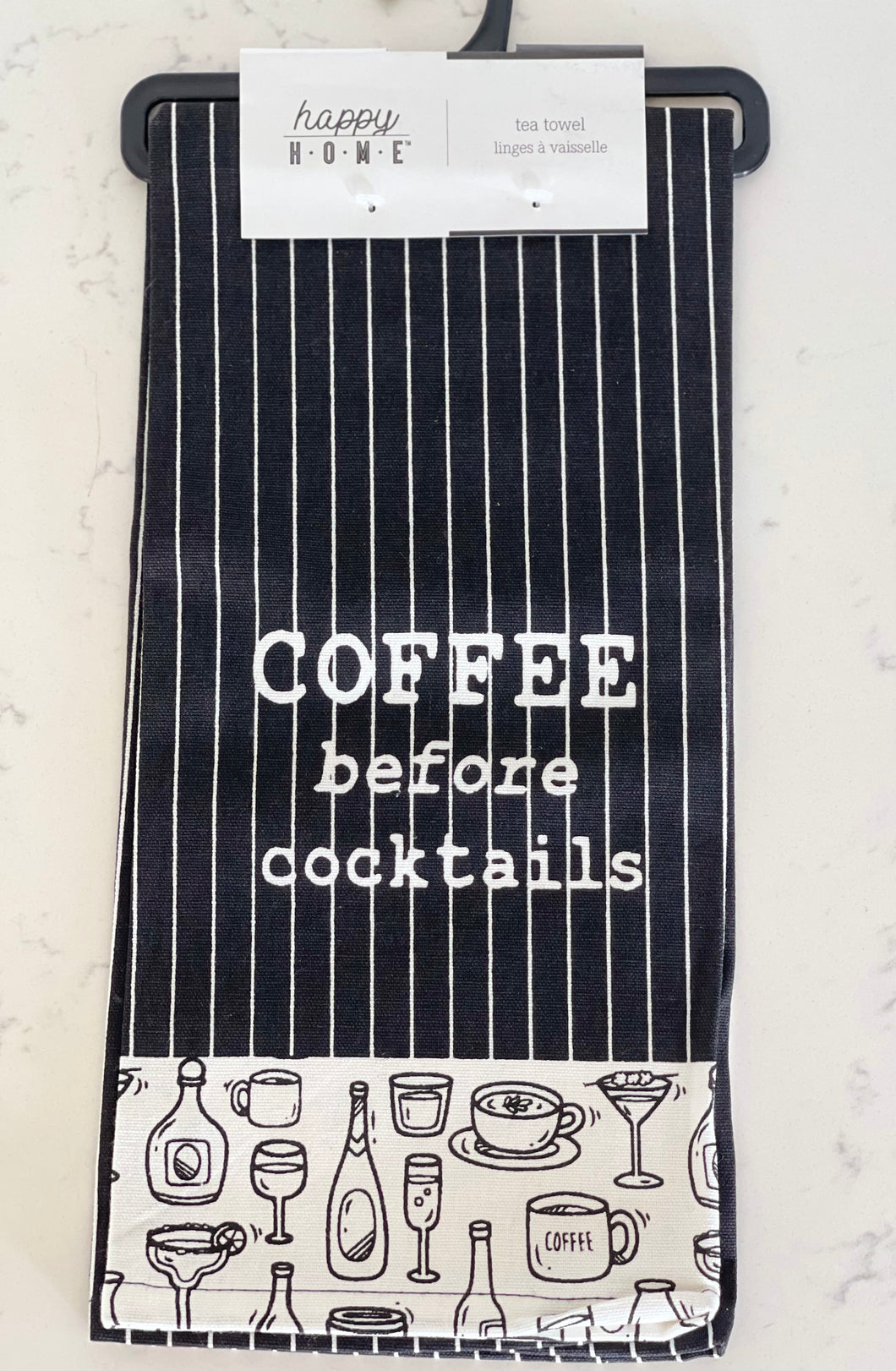 Coffee Until Cocktails Tea Towel