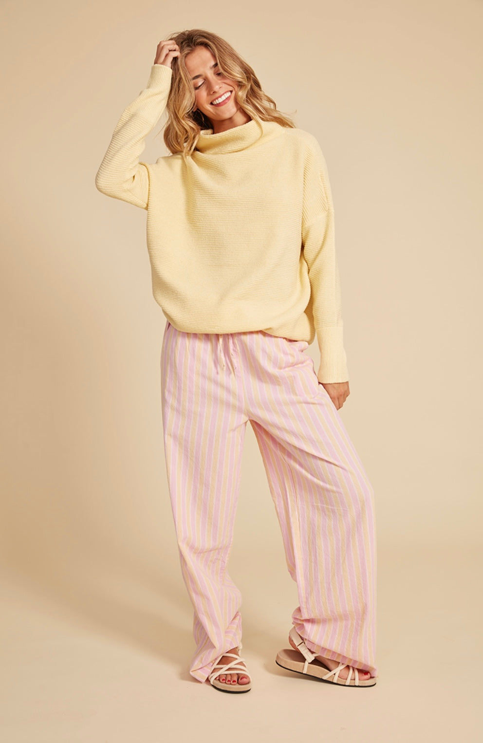 Merry Pull On Drawstring Pink Pant