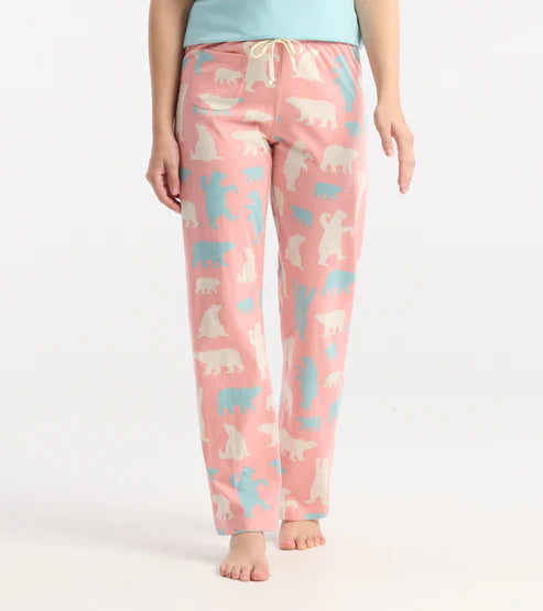 Women's Pink Polar Bears Jersey Pajama Pants