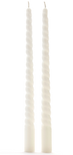 Load image into Gallery viewer, White Tapered Spiral Candle Set of 2
