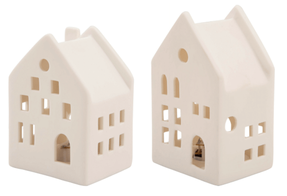 Porcelain House Led House Set/2