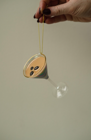 Christmas Cocktails - Espresso Martini Holiday Ornament