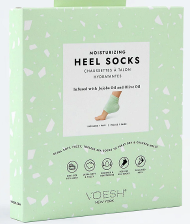 Voesh Moisturizing Heel Socks - Green