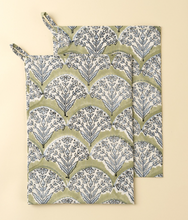 Load image into Gallery viewer, Sakura Block Print Tea Towel
