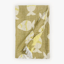Load image into Gallery viewer, Towel - Fish - Lime/Khaki
